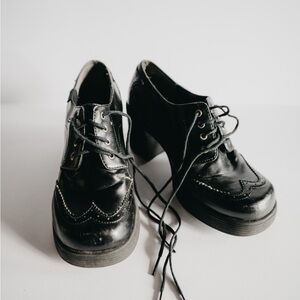 Vintage Y2K Mudd Sabby Women Shoes 7.5 Black Chunky Platform Oxford Grunge